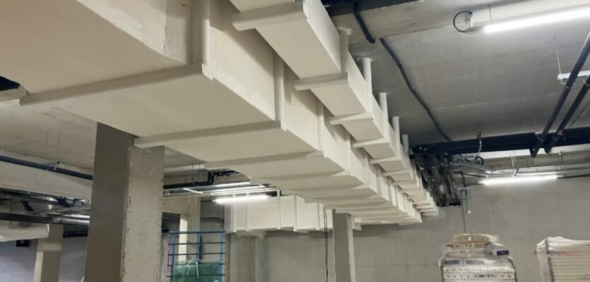 Protection passive incendie avec encoffrement horizontal GEOSTAFF EI120