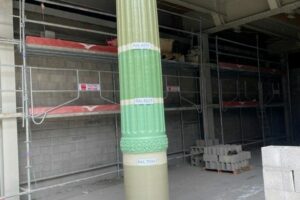 Essai de teinte de finition sur peinture intumescente