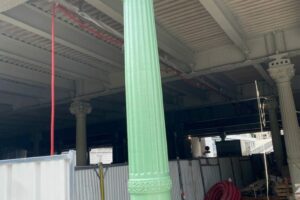 Peinture intumescente sur colonne en fonte